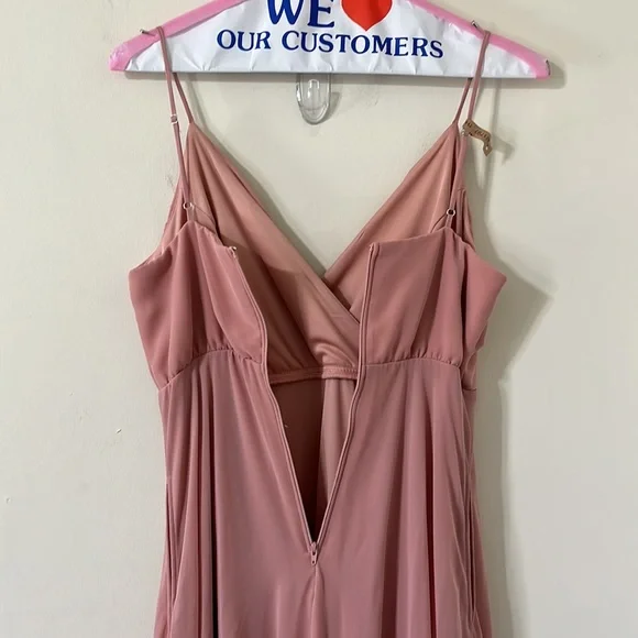 Birdy Grey Kaia Chiffon Dusty Rose Bridesmaid Dress Size Medium - Picture 4 of 8